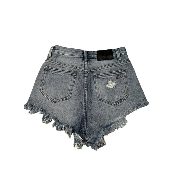 UNIF High Waist Cut Off Denim Shorts Size 26 - Picture 6 of 9